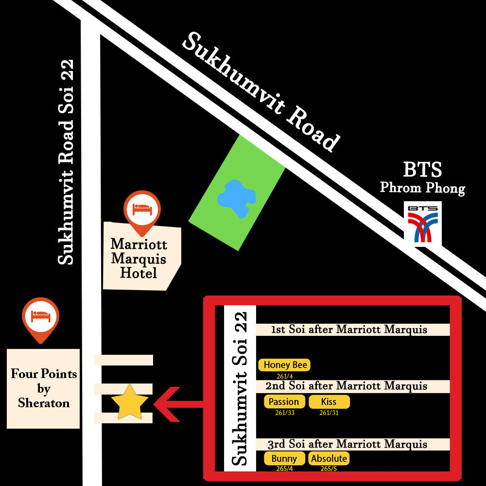 All Bangkok Bunny Massage sister shops locations in Bangkok